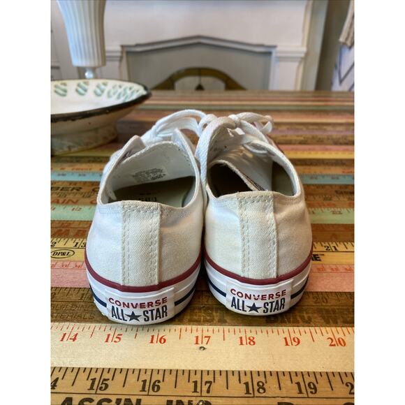 Converse All Star Sneaker Unisex Sz M6.5/W8.5 White Canvas Low Top Lace Up Shoe - Picture 7 of 13